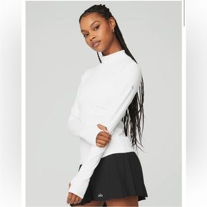 Alo Wellness Rib Mock Neck Long Sleeve - SMALL